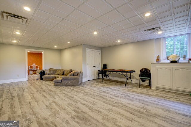 living room featuring light hardwood / wood-style flooring