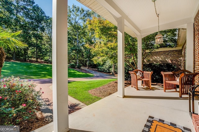 view of patio / terrace with a porch