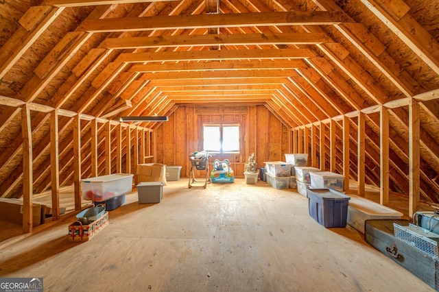 view of unfinished attic