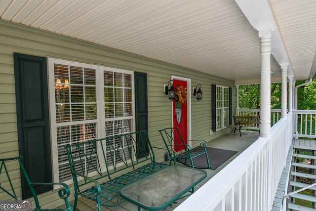 view of patio with covered porch