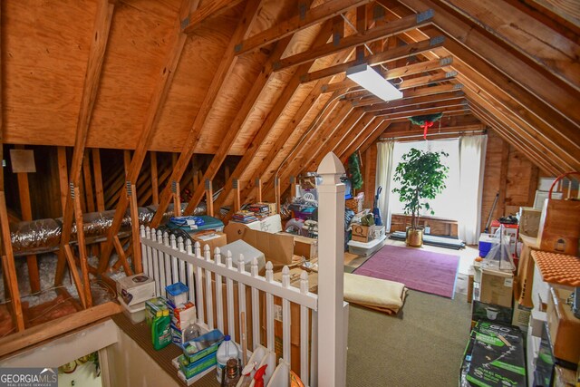 view of unfinished attic