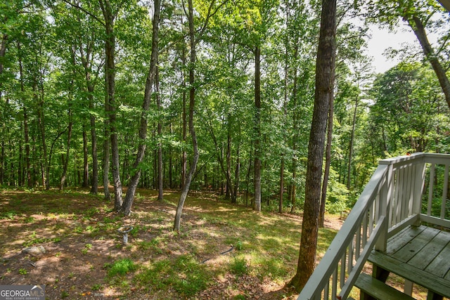 view of yard featuring a deck