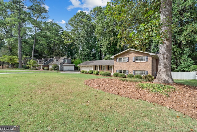 view of front of home with a front yard