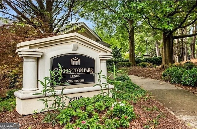 view of community sign