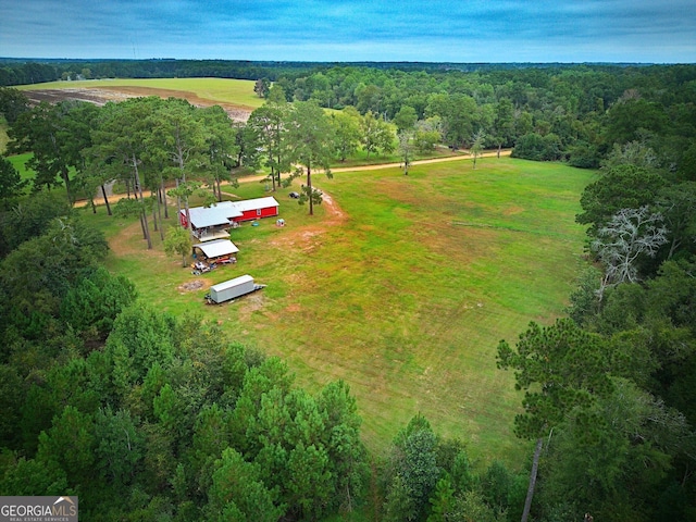 drone / aerial view featuring a rural view