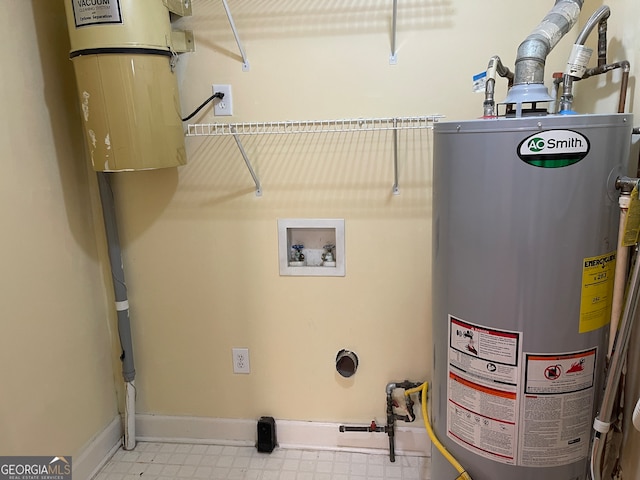 utility room featuring water heater