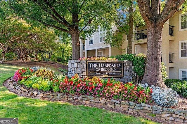 view of community sign