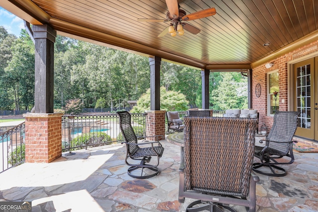 view of patio with ceiling fan