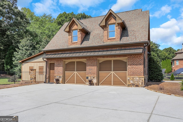 view of front of house with a garage