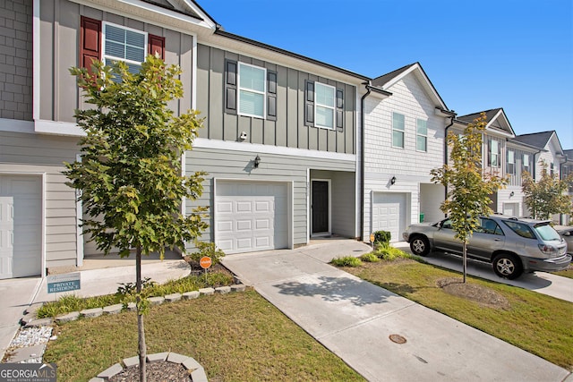 view of property featuring a garage