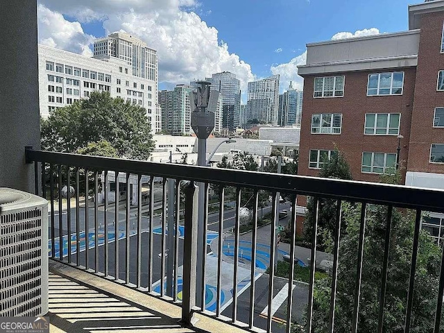 balcony featuring cooling unit