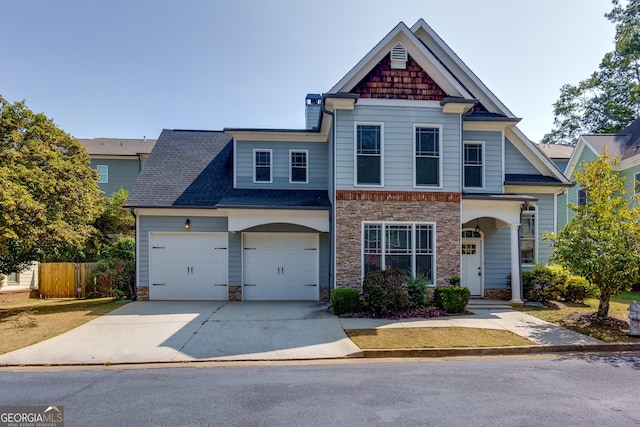 view of front of house with a garage