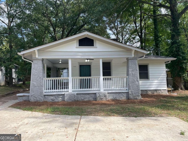 view of front of home featuring covered porch