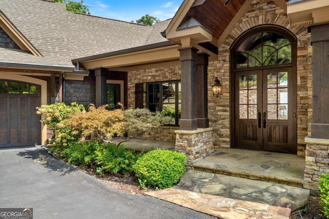 entrance to property with french doors