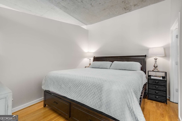 bedroom featuring light hardwood / wood-style flooring