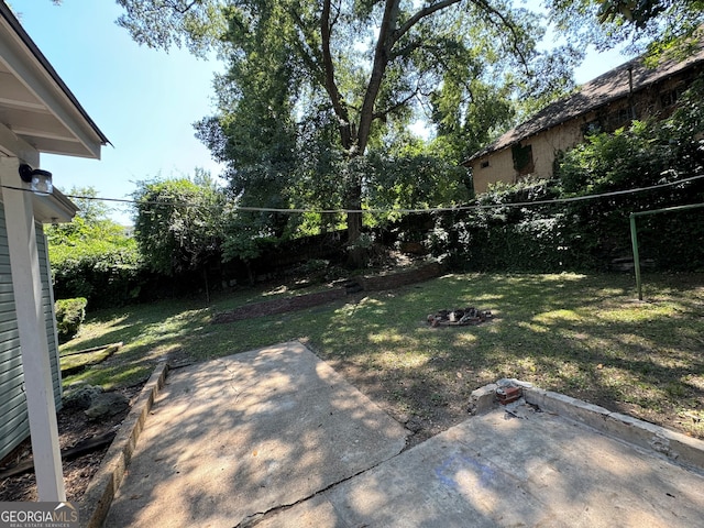 view of yard featuring a patio