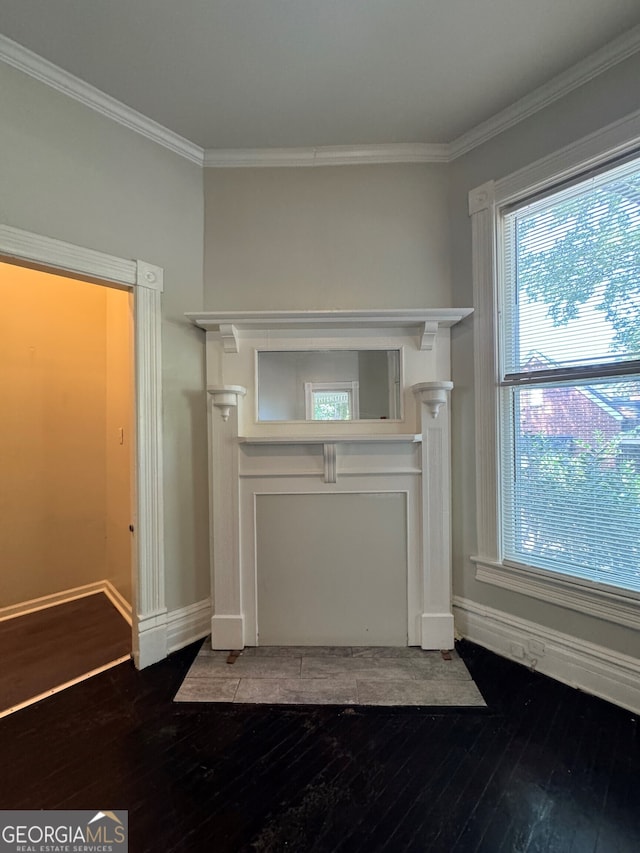 details featuring crown molding and hardwood / wood-style floors