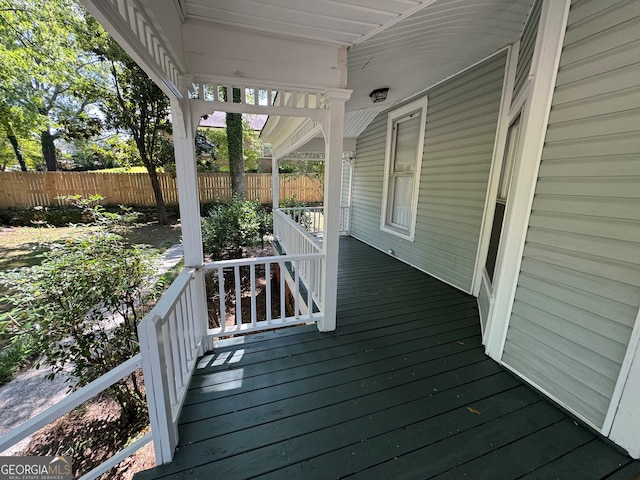 deck with covered porch