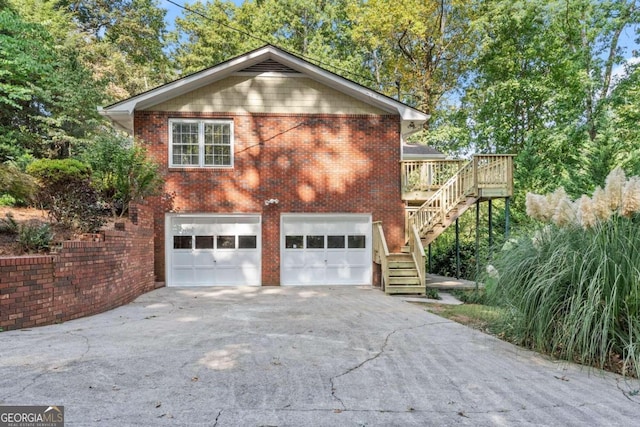 view of garage