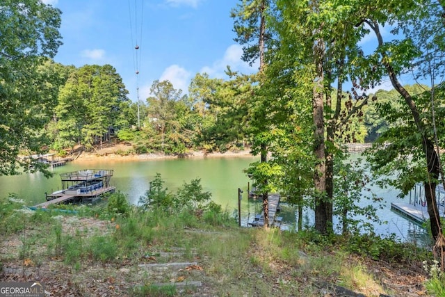 5775 Lakeshore Dr, Buford, GA 30518 - water view with a boat dock