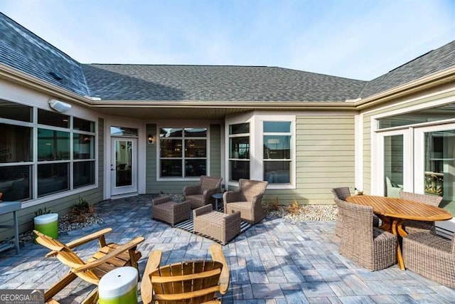 view of patio featuring an outdoor living space