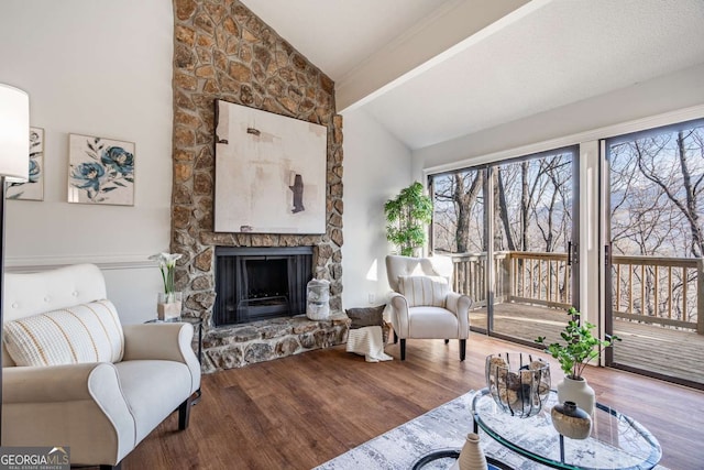 200 Villa Rd Unit 126, Jasper, GA 30143 - living room featuring healthy amount of natural light, wood finished floors, and a fireplace