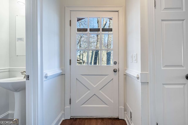 200 Villa Rd Unit 126, Jasper, GA 30143 - doorway featuring dark wood-type flooring and baseboards