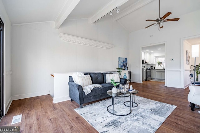 200 Villa Rd Unit 126, Jasper, GA 30143 - living room featuring dark wood-style flooring and ceiling fan
