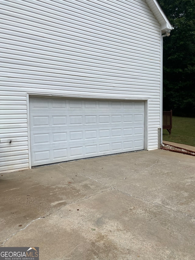 view of garage