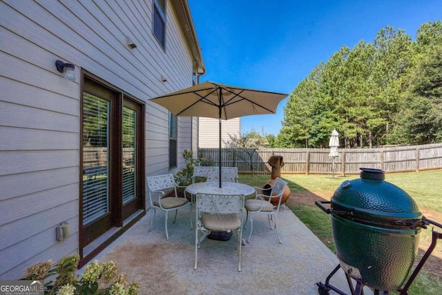 view of patio featuring area for grilling