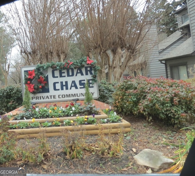 view of community sign