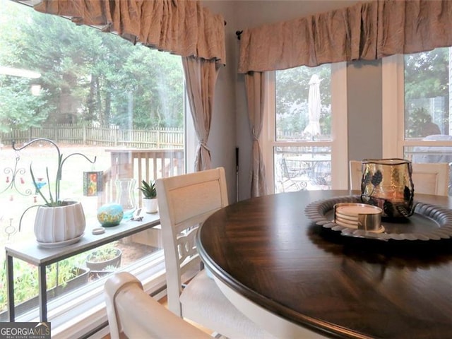 dining room with a wealth of natural light