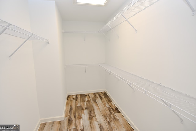 spacious closet featuring hardwood / wood-style floors