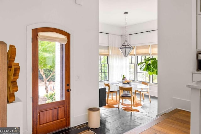 entryway featuring hardwood / wood-style flooring