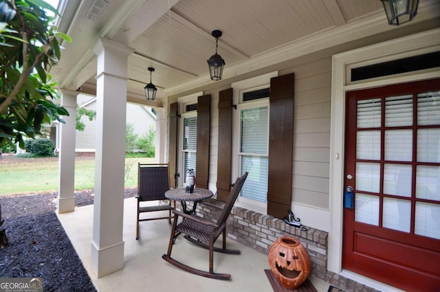 view of patio / terrace with a porch