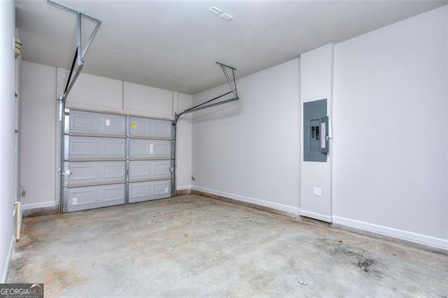 garage with electric panel