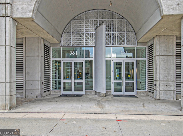 entrance to property with french doors