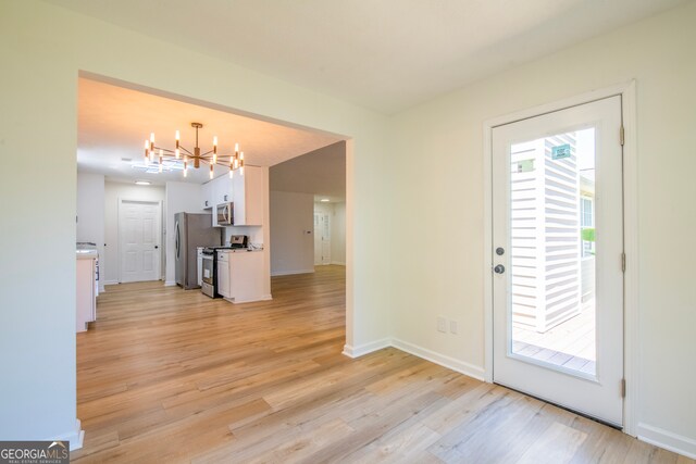 interior space featuring light wood-type flooring