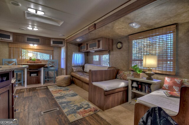 living room with hardwood / wood-style floors