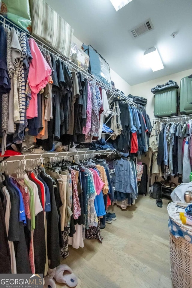 spacious closet with wood-type flooring