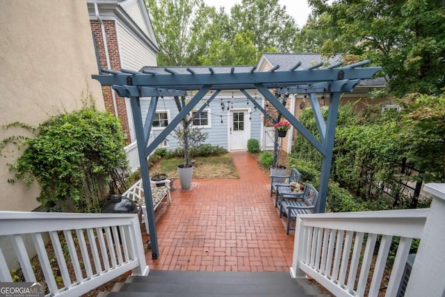 view of patio with a pergola