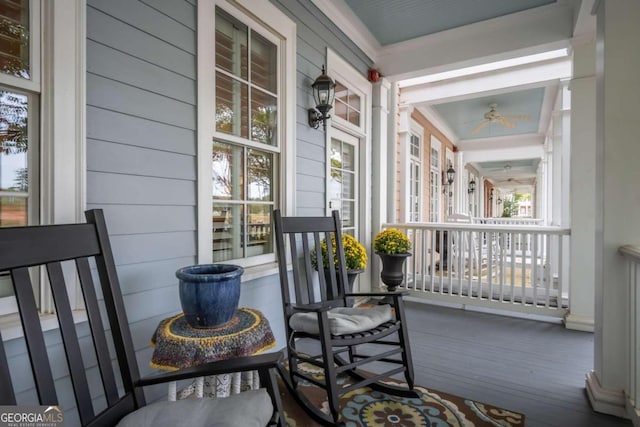 wooden deck featuring a porch