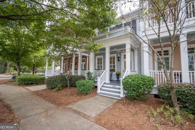 view of front of property with covered porch