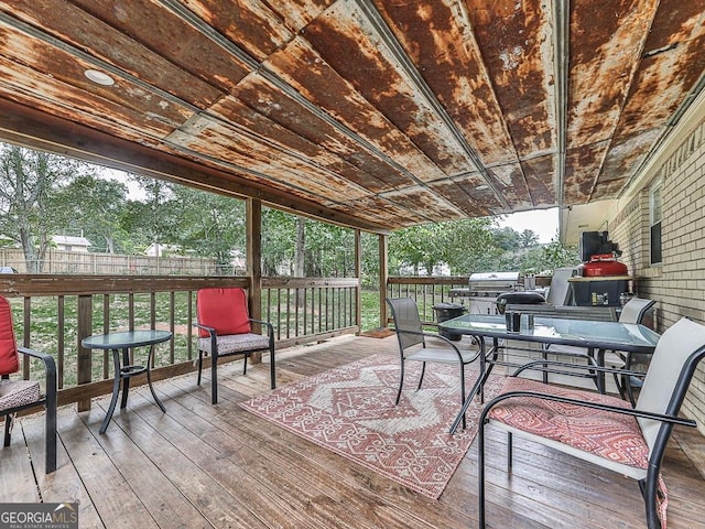 deck with grilling area