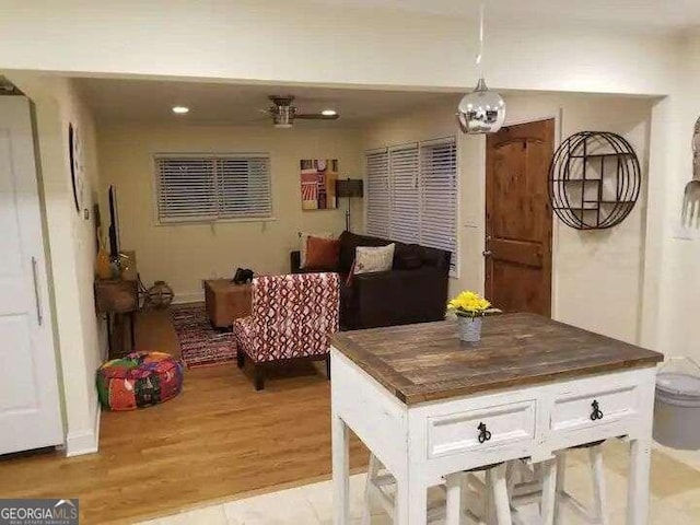 dining area featuring light hardwood / wood-style floors