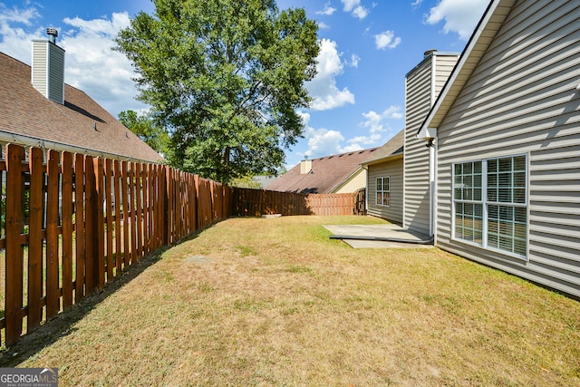 view of yard featuring a patio area