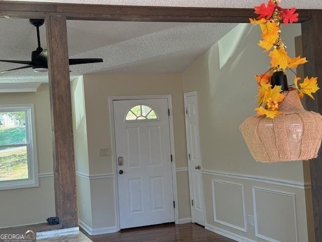 263 Hardin Rd SW, Plainville, GA 30733 - entrance foyer with ceiling fan, a wealth of natural light, and wood finished floors