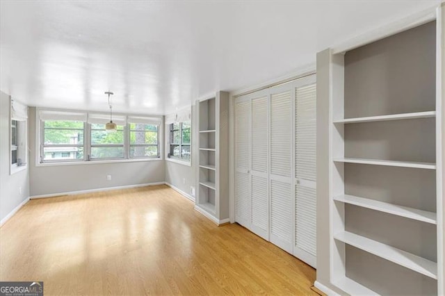 interior space with light hardwood / wood-style flooring