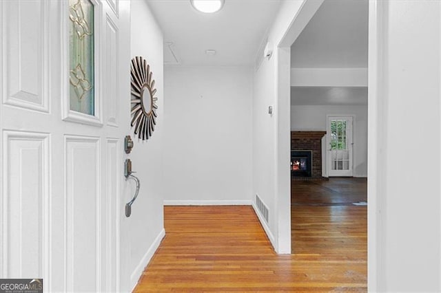 hallway featuring light hardwood / wood-style floors