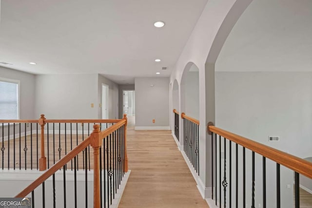 hall featuring light hardwood / wood-style floors